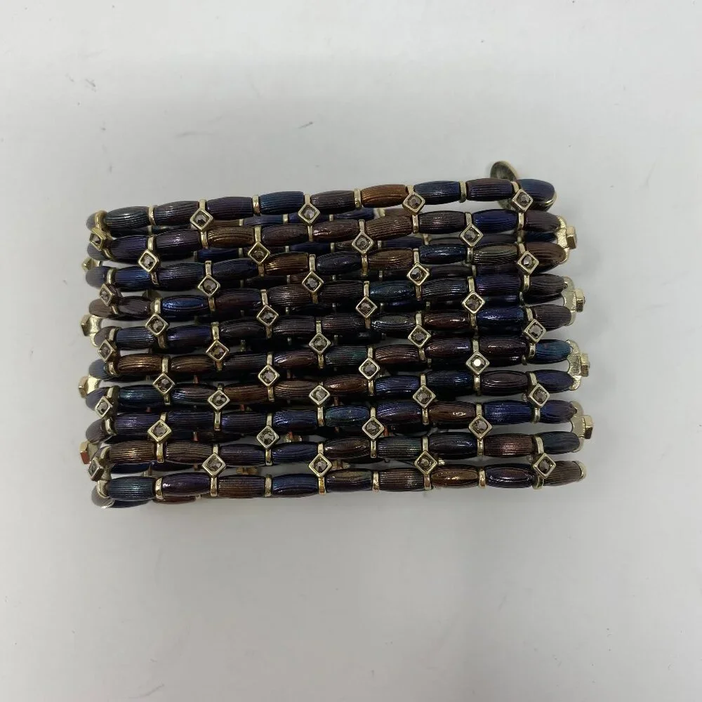 king square stretch 10 strand bronze bracelet